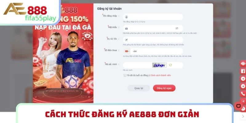 Cách thức đăng ký AE888 đơn giản