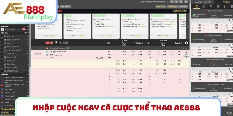 Nhập cuộc ngay cá cược thể thao AE888