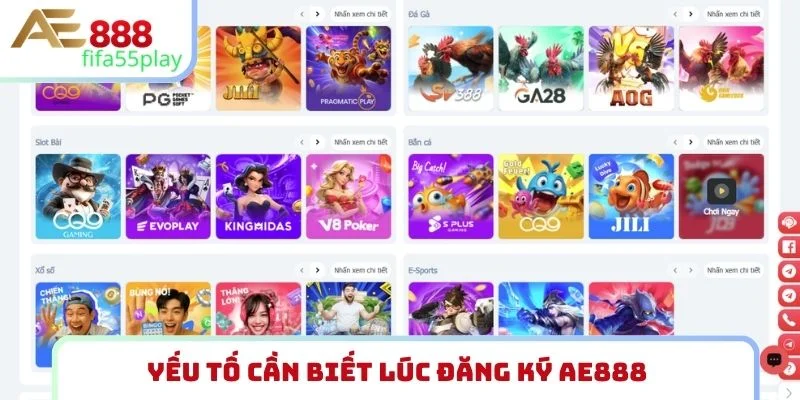 Yếu tố cần biết lúc đăng ký AE888